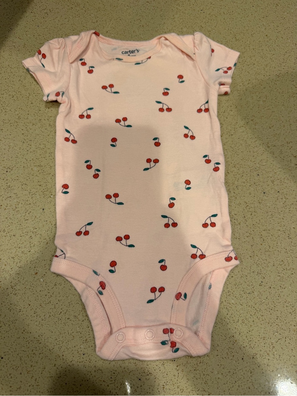 Carter's Light Pink Cherry Print One-Piece Bodysuit